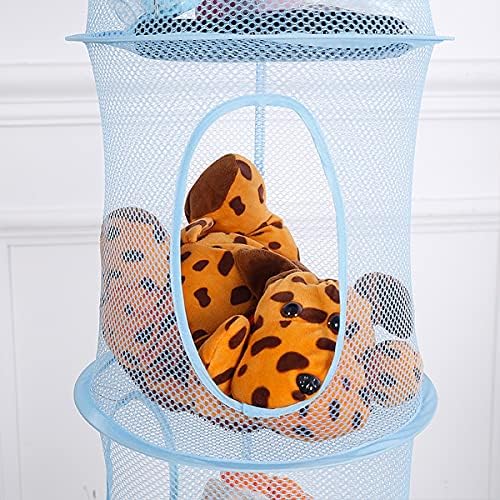 DBAILY 4pcs Hanging Mesh Storage Basket Chest Small Toy Box Collapsible Network Toy Storage Hanging Bag Basket Organizer for Kids Bathroom Wall Balcony Wardrobe Travel Outdoor Kitchen