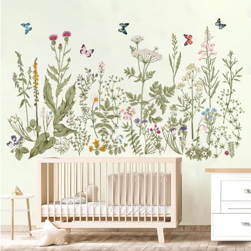 Vinilos decorativos flores y mariposas para pared miniatura 6