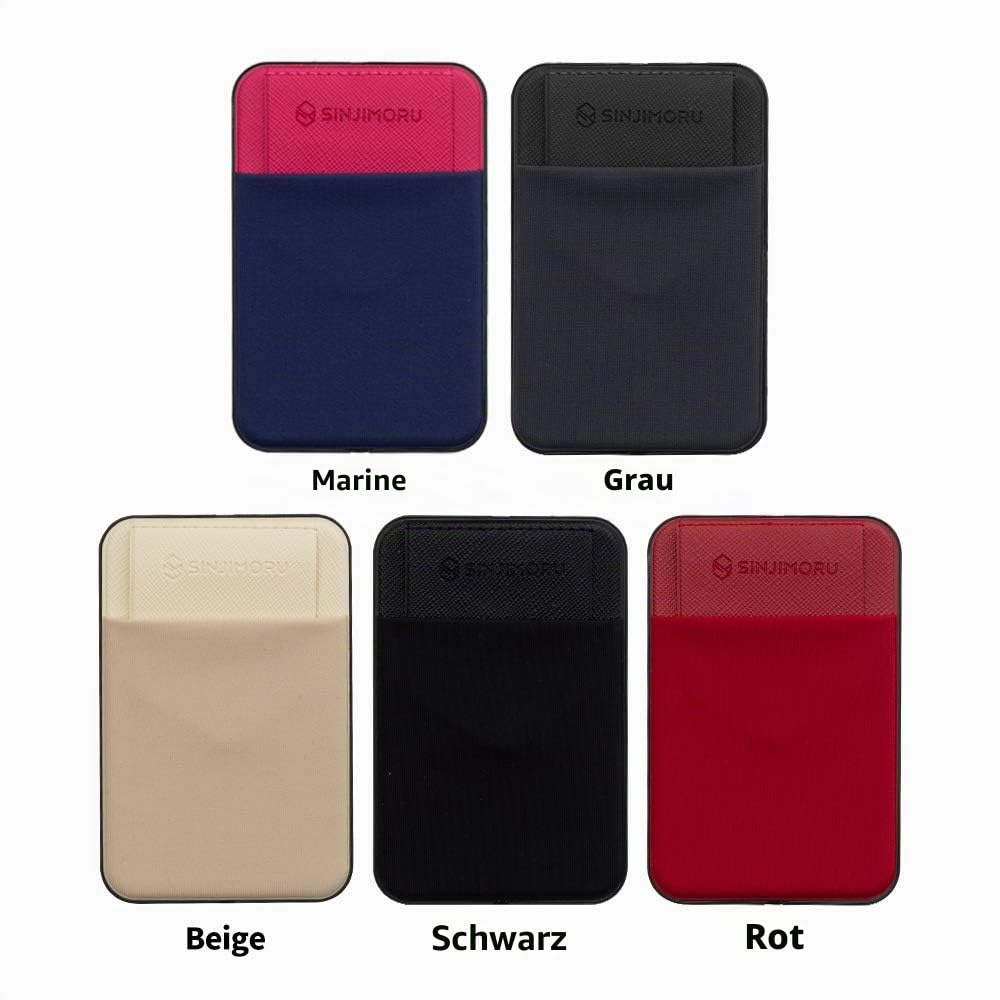 Sinjimoru Rutschfester Magnetischer Handy Kartenhalter kompatibel mit MagSafe Wallet, Kreditkarten Portemonnaie Handy Wallet mit Magnet Card Holder für iPhone 16 15 14 13 12 Reihe. M-Flap Schwarz