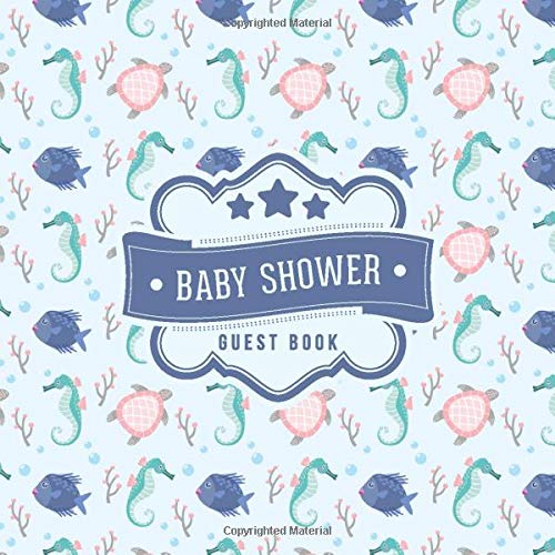 Baby Shower Guest Book: Nautical Ocean Seahorse Pattern | + BONUS Gift Tracker Log | Keepsake Guestbook | Advice Wishes and Predictions