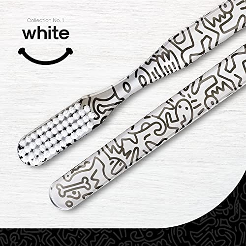 Smyl Toothbrush, Soft Toothbrushes For Adults With Nylon Bristles, Oral Care And Plaque Removal, Urban Pop Art Graffiti, Pack Of 4 #TOP3