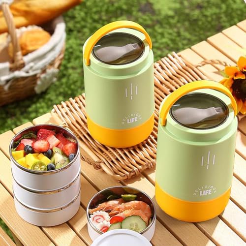Termo para comida de acero inoxidable con 3 capas aislantes y diseño antiderrame 4