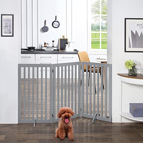 Barrière de sécurité modulable en bois gris clair design pour animaux - 4