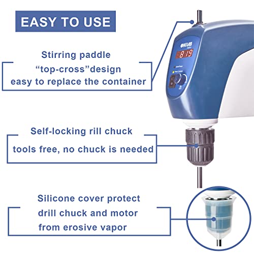 Onilab 8053100200 Electric Overhead Stirrer, Led Digital Overhead Stirrer Mixer thumb #4