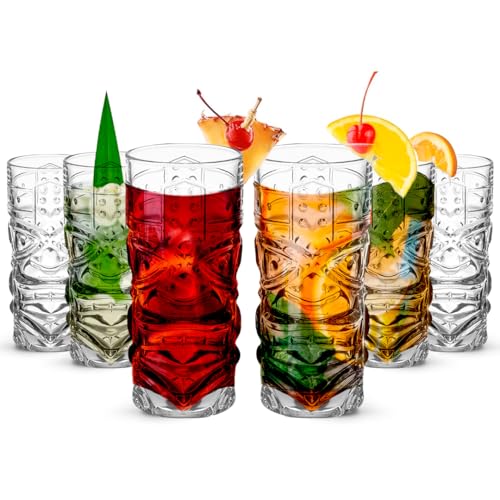 LEMONSODA Clear Tropical Tiki Glasses, Set of...