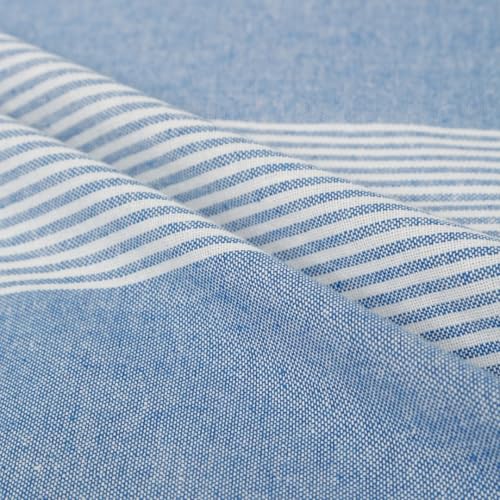 Image of 210 TC Cotton Bedsheet | Handmade Double Bedsheet | Handloom Bedsheets | Without Pillow Cover | Double Bedsheet for Summer |Size (90X100 Inches, 7.5 x 8.3 Feet (Wild Blue Yonder1)