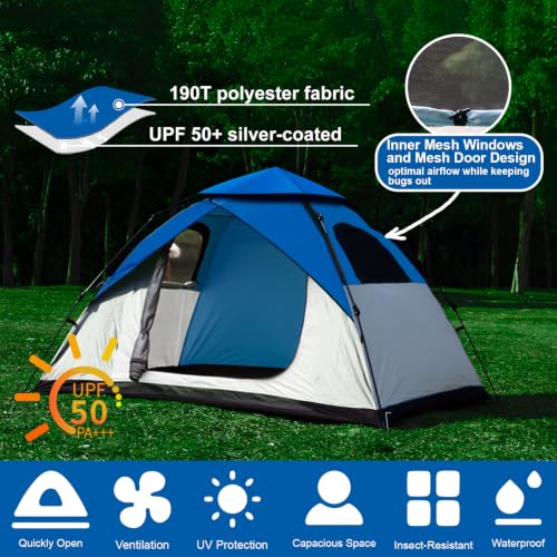 Tent de Camping anngrowy para 1 persona, instantáneo, impermeable, liviano, tipo domo, 4 estaciones miniatura 3