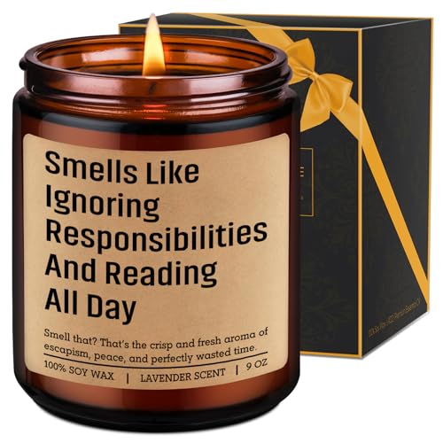 LEADO Scented Candle Book Lover Gifts for Women Men - Funny Bookish Gifts for Book Lovers Readers - Cool Fathers Day Birthday Reading Themed Ideas for Bookworms Reader Librarian Booklover