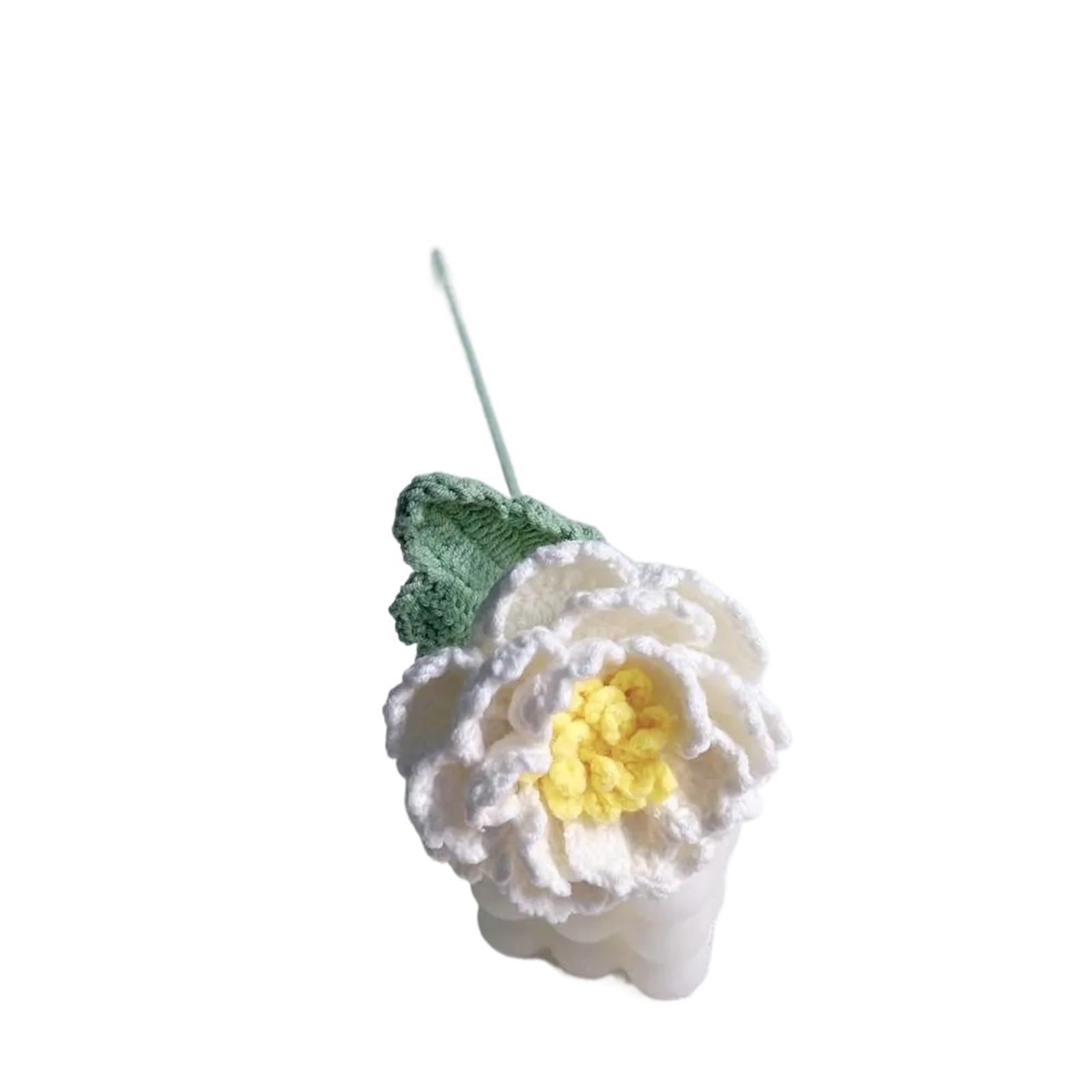 ZHSOAO 2pcs Handmade Crochet Peony Bouquet Wool Hand-woven Woven Flowere Simulation Flower Artificial for Weddings Birthdays(Color3)