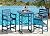 SERWALL Balcony Adirondack Chairs and Table 3 Pieces Set, Adirondack Bar Height Chairs Set of 2 and Bar Table, Outdoor Bar Stools Set for Bistro, Poolside, Backyard, Blue