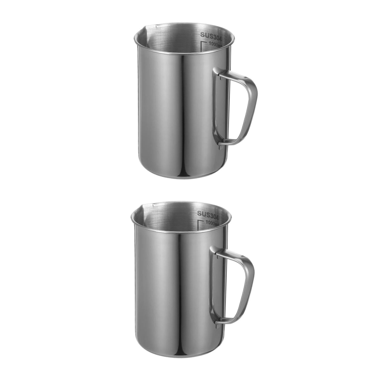 TOPBATHY 2 Pièces Bécher De Laboratoire Gobelet Conteneurs De Concentré Béchers Verre Doseur Expresso Tasses à Expresso Pichet Verseur Outil Expresso Fumant Métal Sanshui Acier Inoxydable
