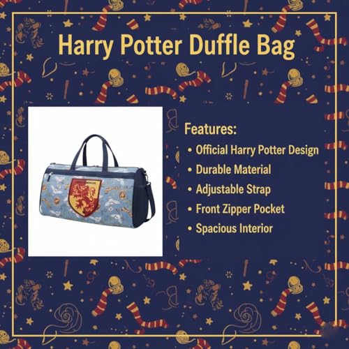 Image of Harry Potter Kids Duffle Bag 16.5 inch - Travel & Sports Bag with Zipper Pocket, Mesh Sides & Strap Gryffindor