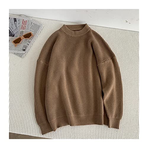 (Wool) Sweater Mens Solid Harajuku Warm Knitted Sweaters Pullover Men Vintage Winter Wool Sweater Male Sweater(A1,M)