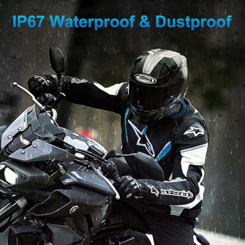 JZAQ Motorcycle Helmet Bluetooth Headset Speaker,Outdoor Motorcycle Helmets with Noise Cancellation Ultra-Thin Wireless Bluetooth Headphones Riding/Skiing/Sport 1000mAh IP67 Waterproof