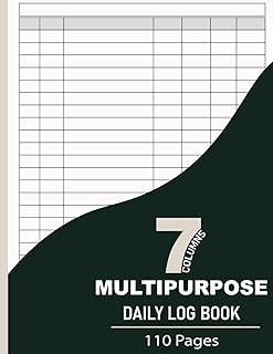 Multipurpose Daily Log Book With 7 Columns: Large Simple Customizable 7-Column Notebook for Bookkeeping and Accounting | Efficient Tracking of Daily Activity, Income, Expenses, Inventory..