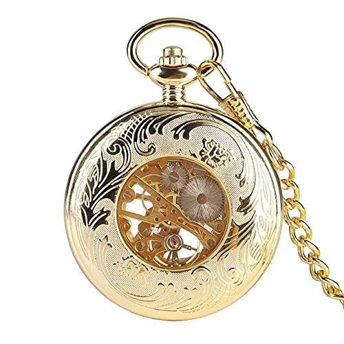 Zakhorloge ketting transparant mechanisch zakhorloge voor heren heren gouden hanger horloge met ketting horloge handwind retro mechanisch herenhorloge - Afbeelding 6