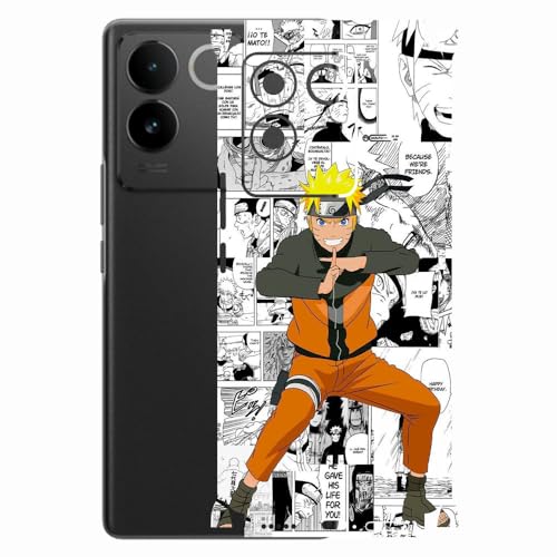 Image of AtOdds - Compatible for VIVO IQOO Z7 PRO (5G) - Mobile Back Skin Sticker - Lamination - Back Screen Guard Protector Film Wrap (Coverage - Back+Camera+Sides) (Design - Naruto Graffiti)