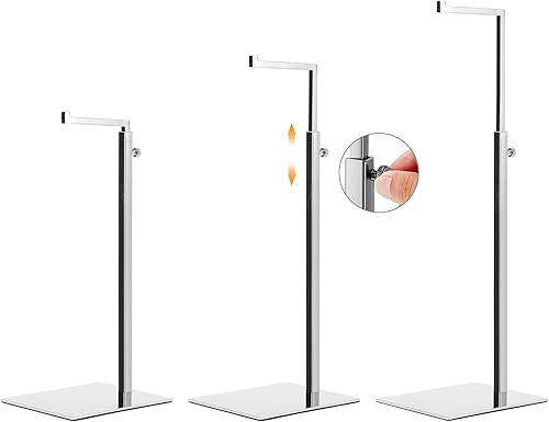 Miniatura 5 de K KAIDIYIN Soporte para bolso  Paquete de 2 soportes de exhibición de bolsos plateados para exhibir con altura ajustable, utilizado para bolsos,