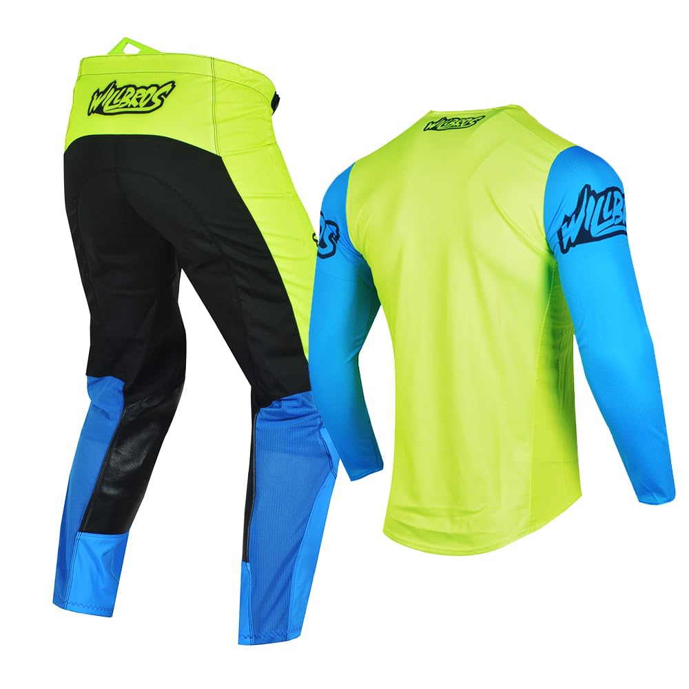 Pantalones de Jersey Camiseta de Motocross MX Traje Bicicleta Todoterreno Equipo de Protección para Motocicletas Adultos