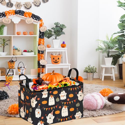 Image of Halloween Shelf Nursery Storage Basket Laundry Hamper Storage Box and Bins for Home Clothes with Handles