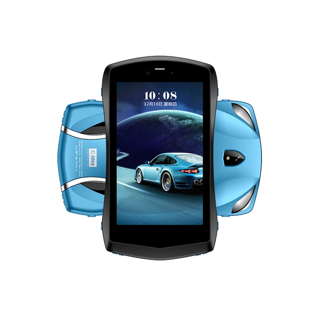 C idea 5G Car Shape Android kids Tablet CM500,7"Inch Smart Tab,4GB RAM/128 ROM,5G-LTE Dual-Sim,WiFi,Face Recognition Smart Car Tablet Pc For Kids (Blue)