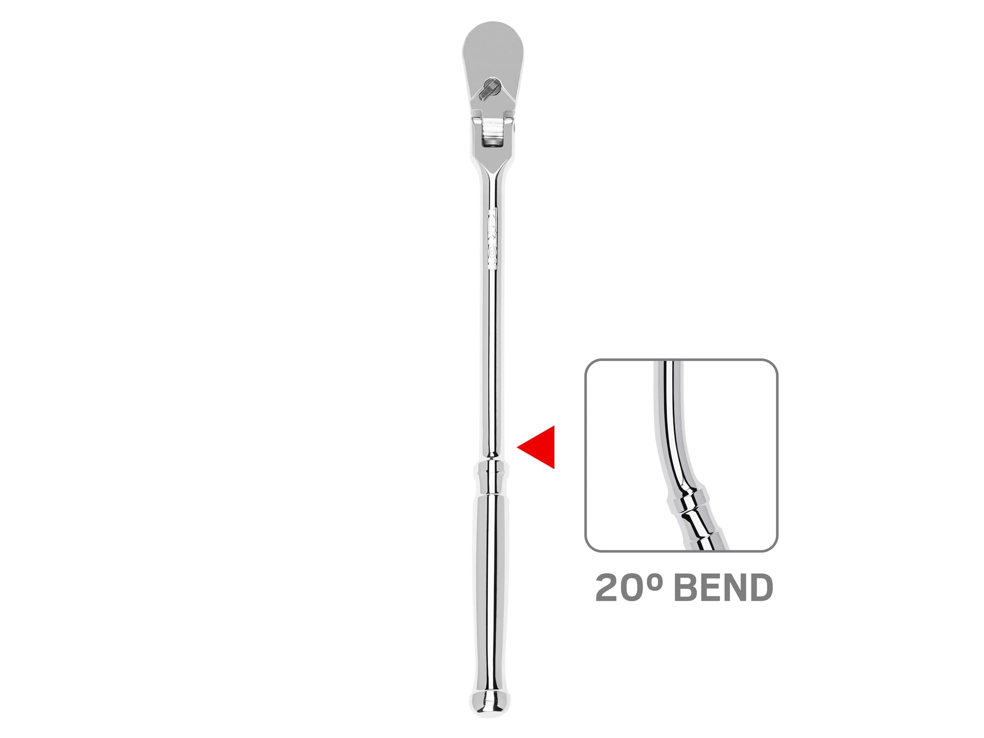 TEKTON 3/8 Inch Drive x 12 Inch Flex Head Bent Handle Long Ratchet | SRH23112