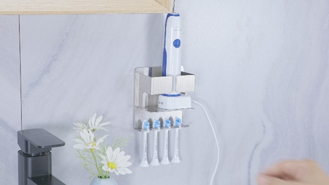 Portaspazzolino Da Muro In Acciaio - Per Spazzolini Elettrici E Manuali