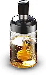 Genérico Meleira De Vidro Com Pegador Colmeia Pote Para Mel 250ml Moderno Elegant 14,5x6,5cm