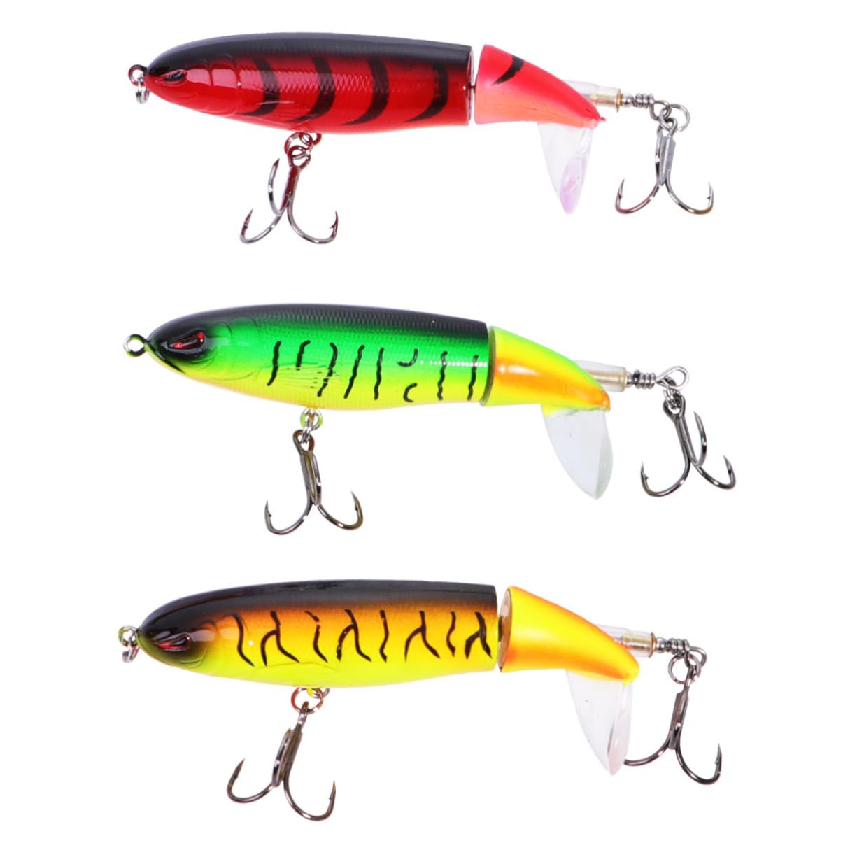 Anneome 9 Pz Esche da Pesca con Occhi 3D Esche a Manovella Esche da Pesca per Acqua Dolce Esca da Nuoto Ad Esca a Manovella Esche per Basso Esca d'Acqua Dolce