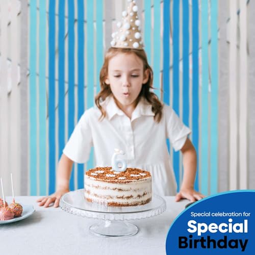 Image of 6 Light Blue Streamers, 492ft Pack of Crepe Paper Party Decorations | Each roll is 82 ft long and 1.8 Inch wide ideal for Birthday Party Decor, Graduation Parties and Baby Showers