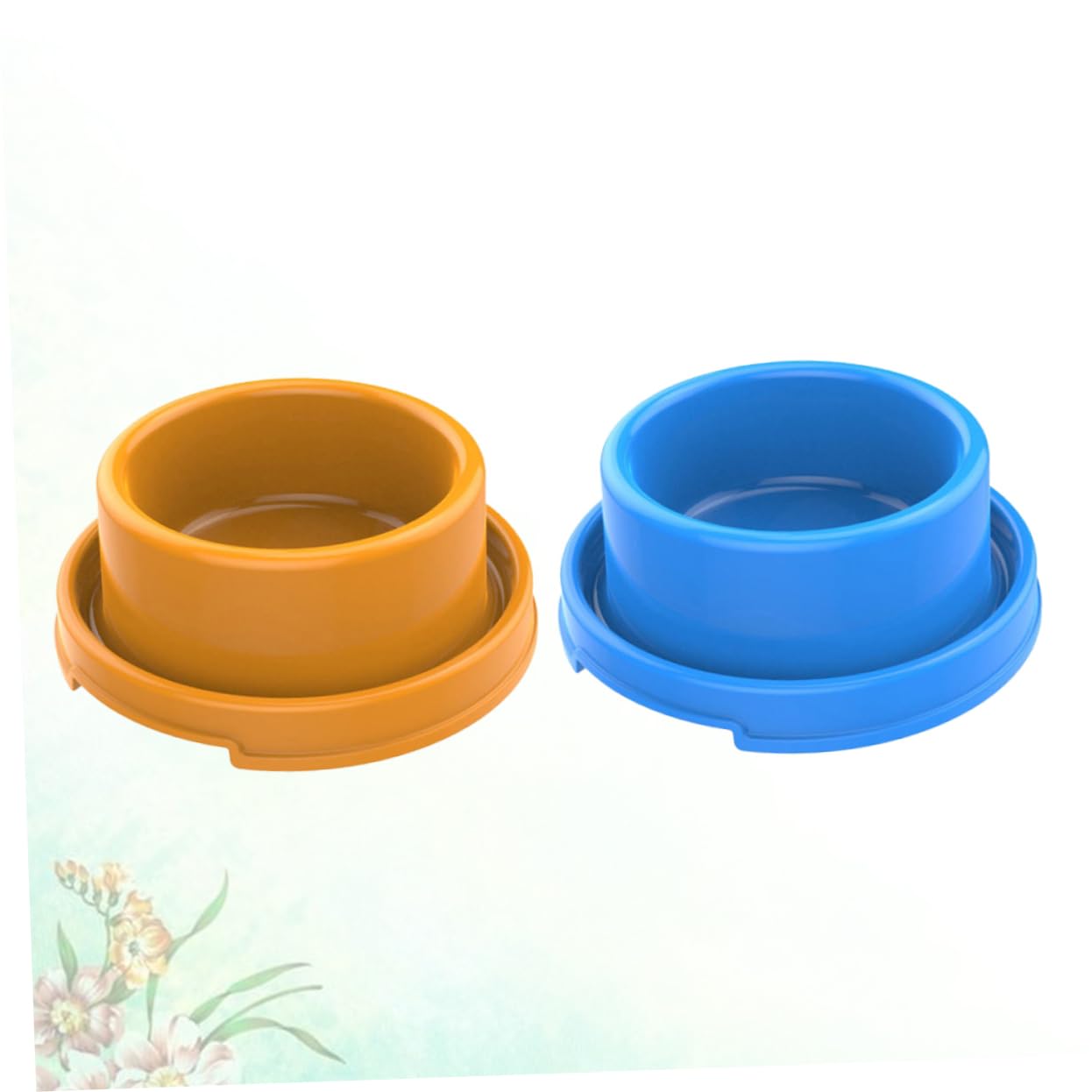 Comedero para Mascotas de 2 Piezas, Tazón Redondo de PP Seguro y Conveniente para Perros y Cachorros, Diseño Simple para Uso en Interiores Color Aleatorio