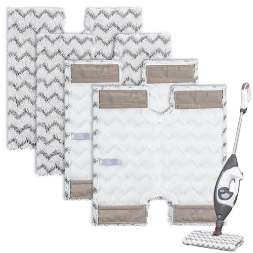 Steam Mop Replacement Pads Compatible with Shark S6001UK S6003UK S6005UK Klik n' Flip Steam Cleaner, 4 Pack Machine Washable Cleaning Pads Pocket Mop