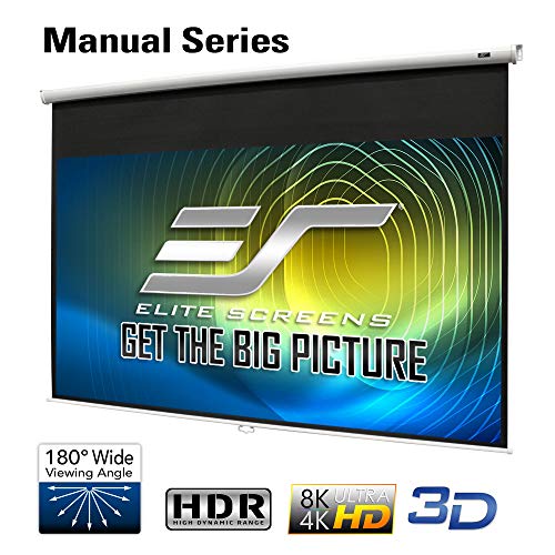 Elite Screens Manual Series, 150-INCH 16:9, Pull Down Manual Projector Screen with AUTO
