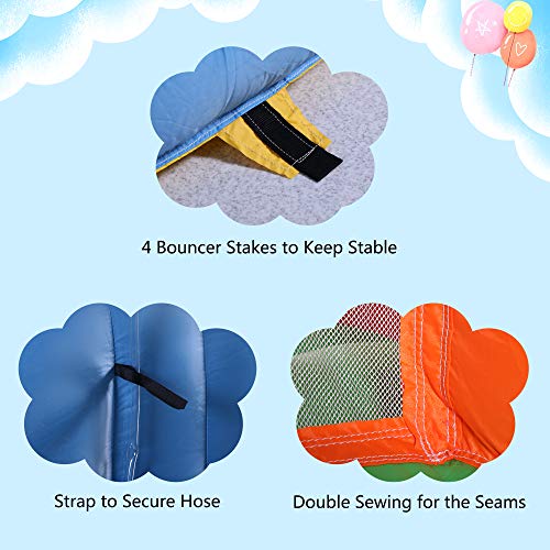 Sandinrayli Inflatable Water Slide Bounce House with Splash Pool & Climb Wall, Inflatable Water Park Including Carry Bag, Repairing Kit, Stake (Blower Not Included)