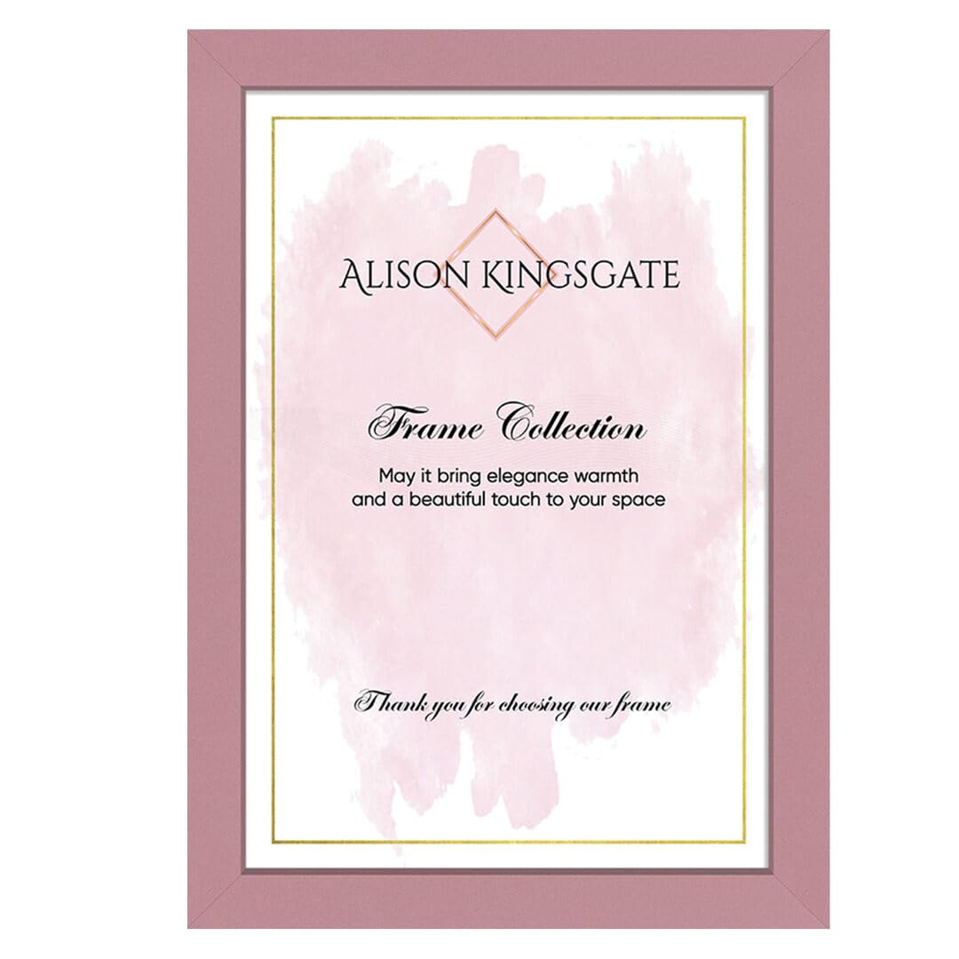 Alison Kingsgate Sleek A3 Pink Photo Frame-Engineered Wood Picture Frames with Shatterproof Perspex - Ideal for Certificates & Artwork-Wall Mount or Tabletop - Multiple Sizes & Colours Available