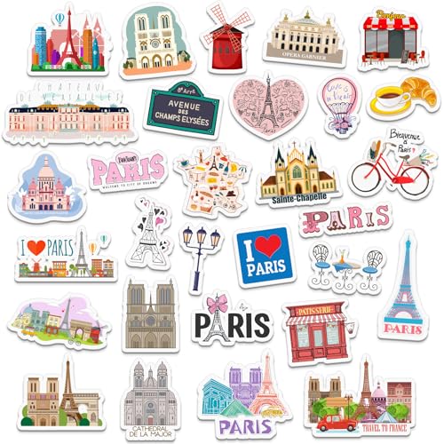 Konohan 30 Pcs Paris Souvenirs Gifts Paris Magnet for Refrigerator City Magnetic Refrigerator...