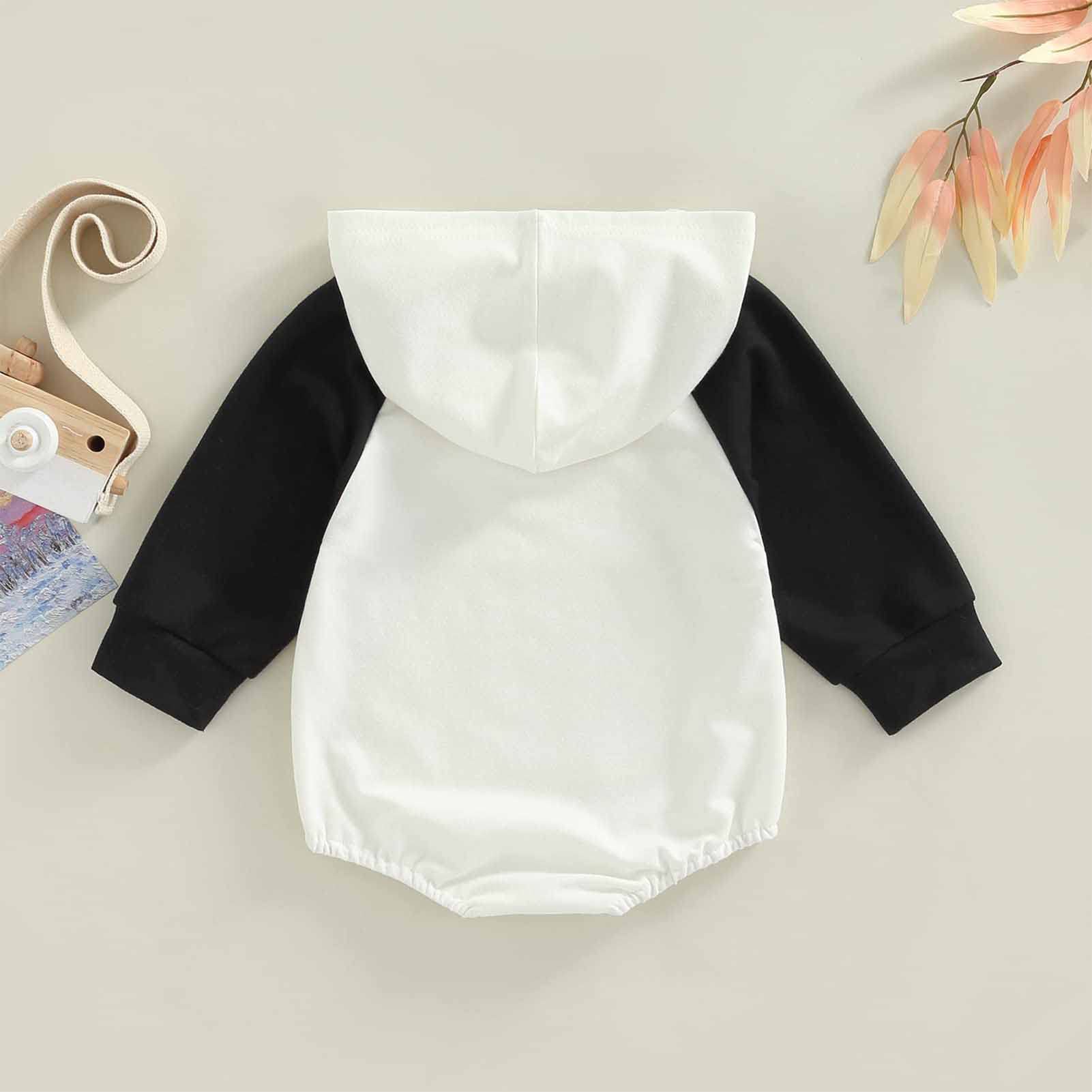Baby Girl Boy Sweatshirt Romper Fall Clothes Hoodie Pullover Oversized Sweater Shirts Color Block Long Sleeve Outfit
