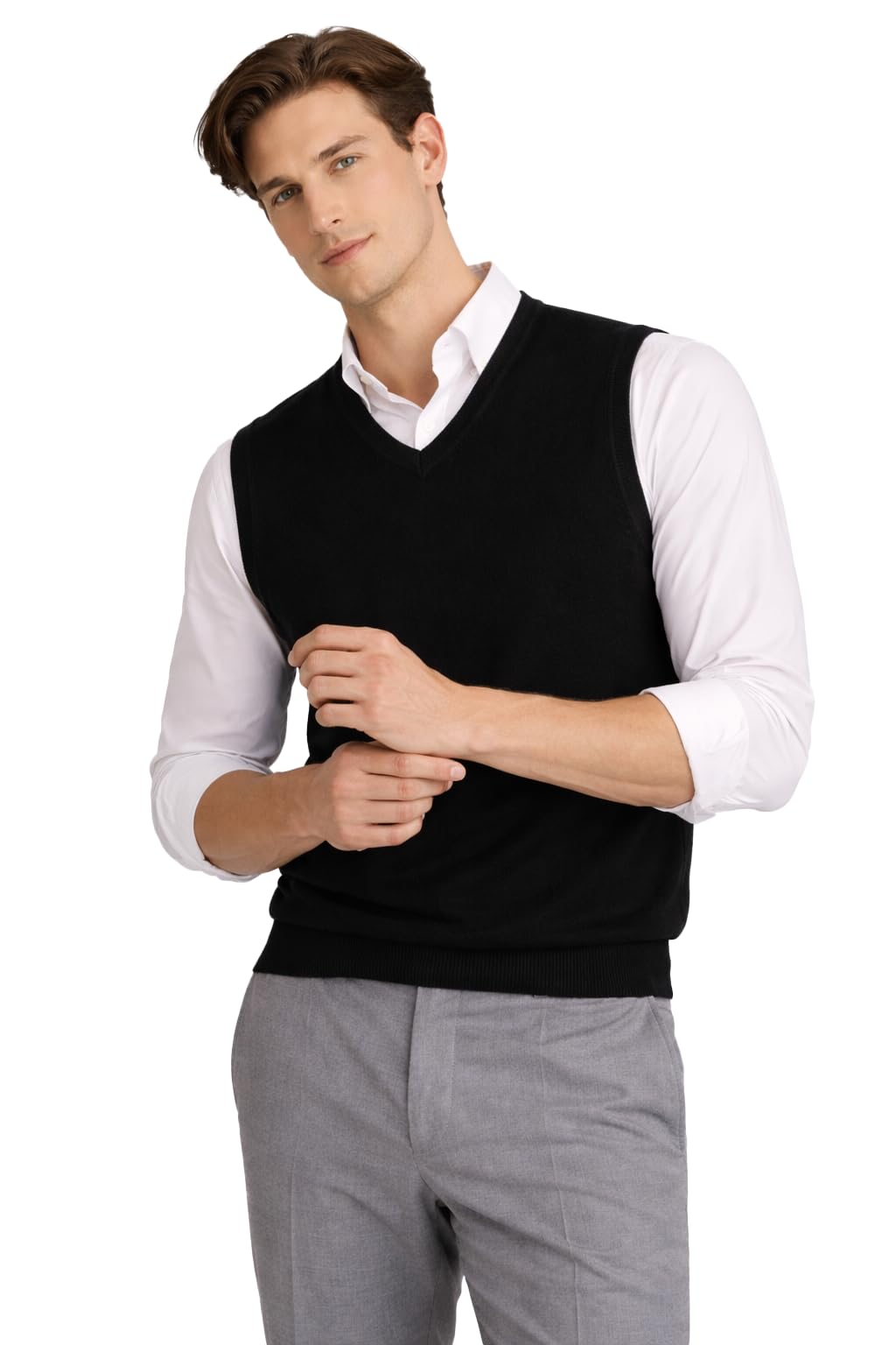 State Cashmere Men's Classic Sleeveless Sweater Vest