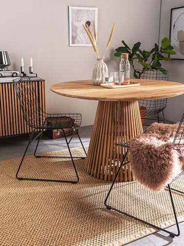 benuta Alfombra de sisal Pure Greta – Crema 120 x 180 cm – 100% sisal – Rectangular & en estilo: cenefa, liso, Natural Living, Scandi Living – Fácil de limpiar para salón dormitorio