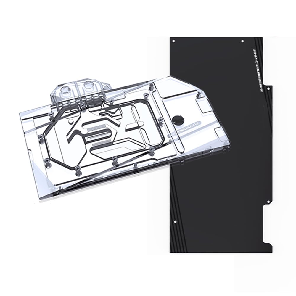 Copper GPU Water Block Use for ASUS ROG Strix RTX3090 RTX3080 Geforce RTX3080Ti Strix LC Liquid Graphics Card, GPU Water Cooling Block with Metal Backplate/RGB Aura 5V RBW