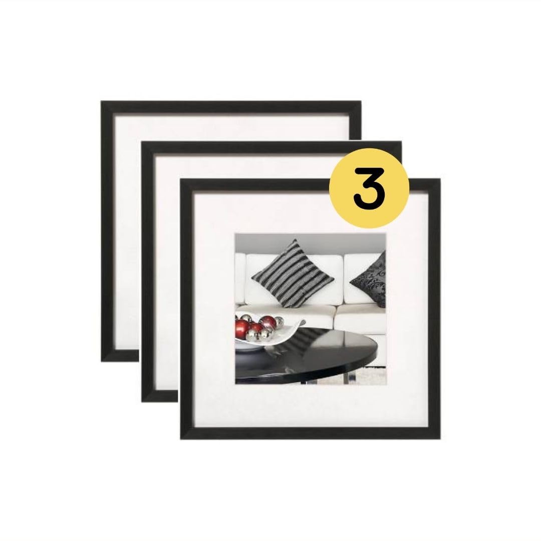 walther design Bilderrahmen Chair Alurahmen 20x20 cm schwarz, 3er Pack, AJ220B3