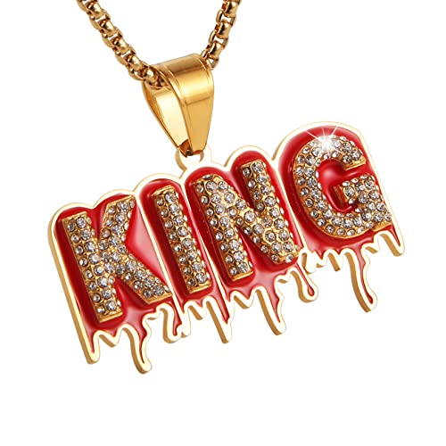 AsAlways Hip Hop King CZ Pendant Fashion Rapper Jewelry Rock Iced Out Shiny Stainless Steel Necklace for Men and Women4