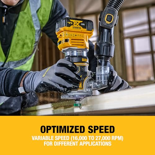 DEWALT 18V XR Brushless 1/4 in. (8mm) Compact Router, Tool Only, DCW604NT-XJ 4 DEWALT 18V XR Brushless 1/4 in. (8mm) Compact Router, Tool Only, DCW604NT-XJ - Image 4