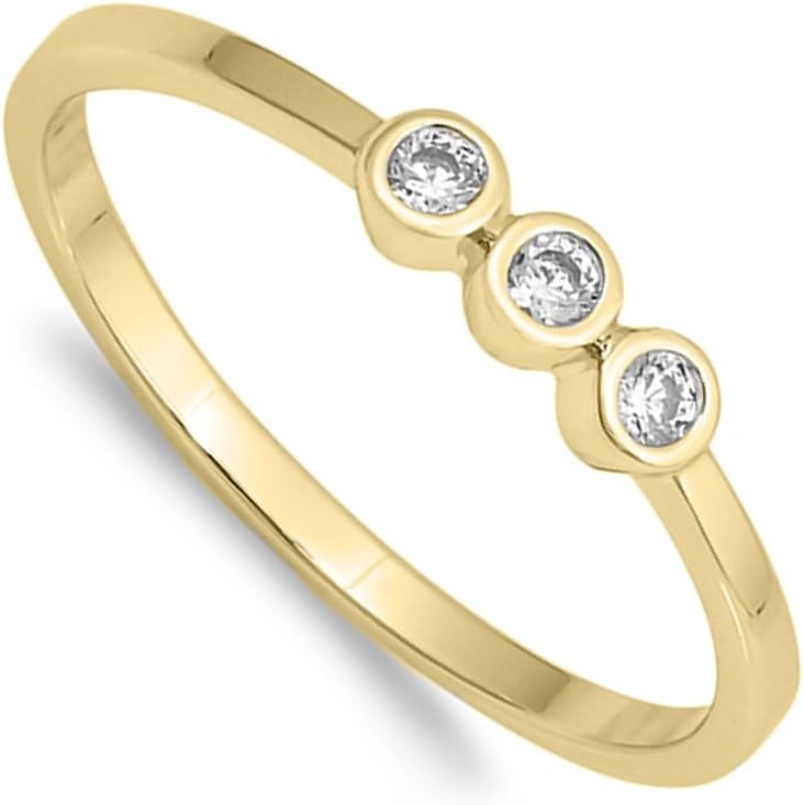 CHOOSE YOUR COLOR Sterling Silver Triple Circle Ring