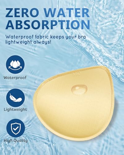 Wateproof Thick Bathing Suit Inserts - 2 Pairs Push Up Bra Pads Inserts Add Cups Swimsuit Breast Enhancer for Bikini Sports Fits A/B2