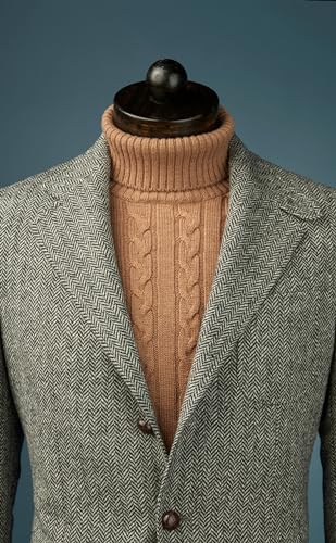 Classic Mens Grey Wool Blend Tweed Herringbone Sports Tuxedo Blazer Prom Groom Suit Jacket Coat2