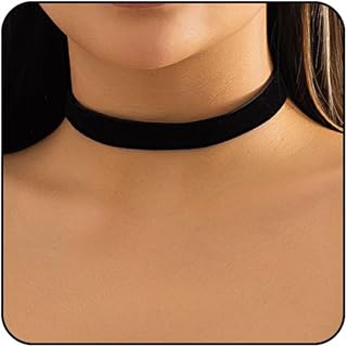 Black Choker Necklaces for Women 90s Red Black Velvet Choker Necklace Thick Thin Black Chocker Gold Tube Heart Circle Chok...