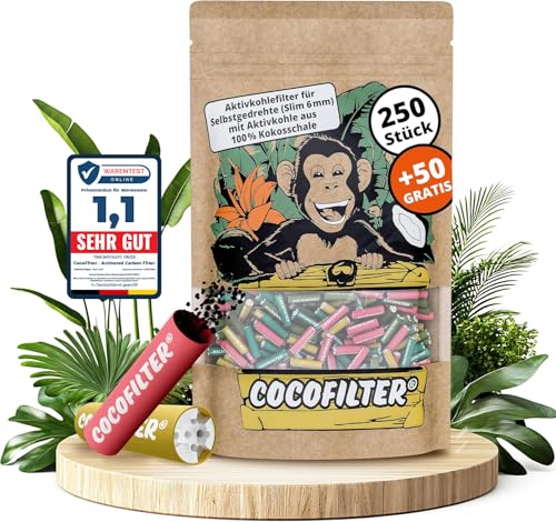 CocoFilter® Aktivkohlefilter 6mm aus Kokosschale [250+50 Slim Filter Tips]