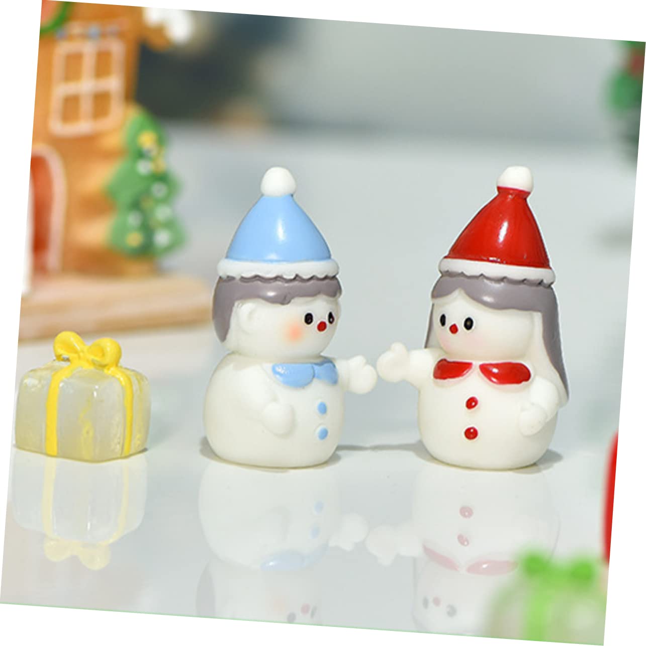PRETYZOOM 40 Piezas muñeco de Nieve de Resina Centro de Mesa navideño rústico figuritas Decorativas de muñecos de Nieve Christmas Tree Xmas Tree Estatua del muñeco de Nieve Adornos de Resina