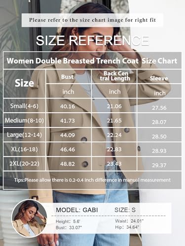 image for Saodimallsu Women Crop Double Breasted Trench Coat Raglan Sleeve Work 